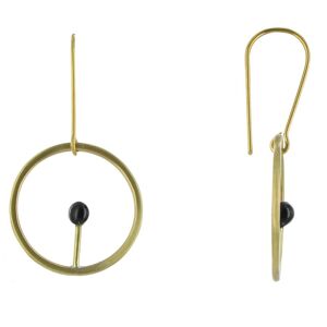 LES POULETTES BIJOUX Boucles d'Oreilles Laiton Ronde Allumette - Classics - Noir