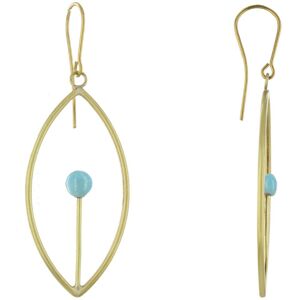 LES POULETTES BIJOUX Boucles d'Oreilles Laiton Feuille Allumette - Classics - Turquoise