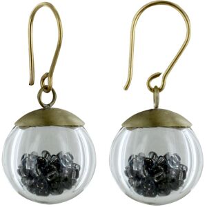 LES POULETTES BIJOUX Boucles d'Oreilles Laiton Bulle Pate de Verre et Perles - Classics