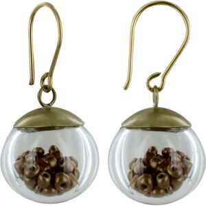 LES POULETTES BIJOUX Boucles d'Oreilles Laiton Bulle Pate de Verre et Perles - Classics - Or