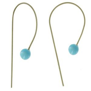 LES POULETTES BIJOUX Boucles d'Oreilles Laiton Perle de Verre - Classics - Turquoise