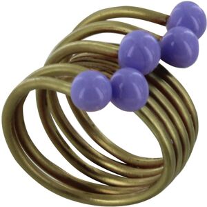 LES POULETTES BIJOUX Bague Laiton Perles de Verre - Classics - Violet