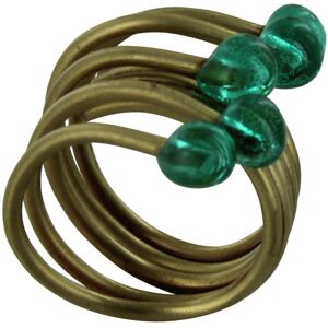 LES POULETTES BIJOUX Bague Laiton Perles de Verre - Classics - Vert