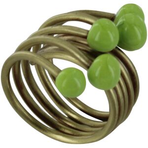 LES POULETTES BIJOUX Bague Laiton Perles de Verre - Classics - Citron Vert