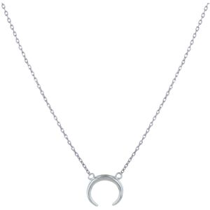 LES POULETTES BIJOUX Collier Argent Rhodie Croissant de Lune - Petit Modele