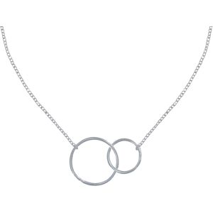 LES POULETTES BIJOUX Collier Argent Deux Cercles - Petit Modele