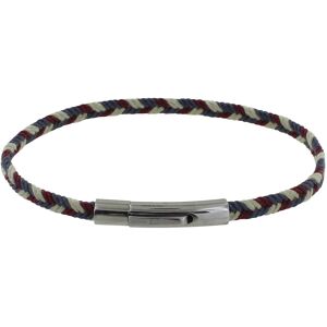 LES POULETTES BIJOUX Bracelet Homme Tresse en Coton Bleu Blanc Rouge