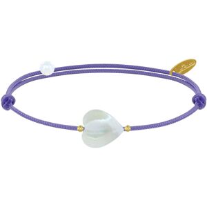 LES POULETTES BIJOUX Bracelet Lien Petit Coeur de Nacre - Colors - Violet