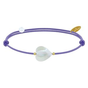 LES POULETTES BIJOUX Bracelet Lien Petit Coeur de Nacre - Colors - Violet