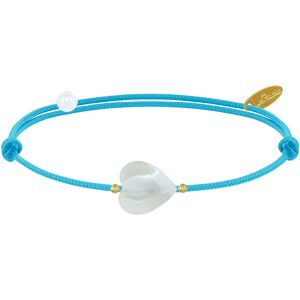 LES POULETTES BIJOUX Bracelet Lien Petit Coeur de Nacre - Colors - Turquoise