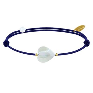 LES POULETTES BIJOUX Bracelet Petit Coeur de Nacre - Classics - Bleu Navy