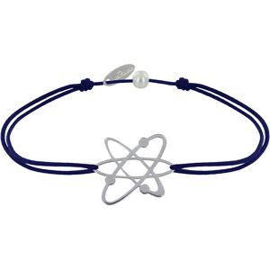 LES POULETTES BIJOUX Bracelet Mixte Lien Medaille Argent Atome - Bleu Navy