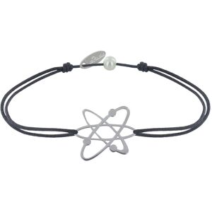 LES POULETTES BIJOUX Bracelet Mixte Lien Medaille Argent Atome - Gris