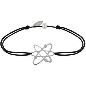 LES POULETTES BIJOUX Bracelet Mixte Lien Medaille Argent Atome - Noir