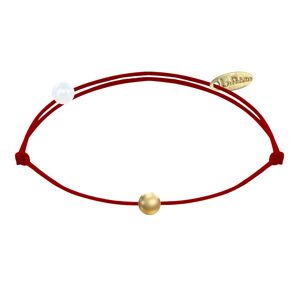 LES POULETTES BIJOUX Bracelet Lien Petite Perle Plaqué Or - Classics - Rouge