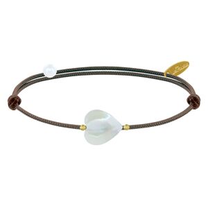 LES POULETTES BIJOUX Bracelet Petit Coeur de Nacre - Classics - Marron clair