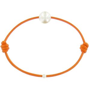 LES POULETTES BIJOUX Bracelet La Perle de Culture Blanche des Poulettes - Colors - Orange