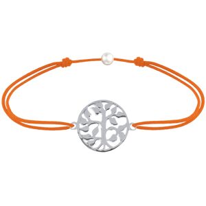 LES POULETTES BIJOUX Bracelet Lien Arbre de Vie Argent - Orange