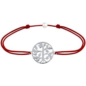 LES POULETTES BIJOUX Bracelet Lien Arbre de Vie Argent - Rouge