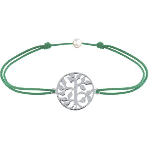 LES POULETTES BIJOUX Bracelet Lien Arbre de Vie Argent - Vert