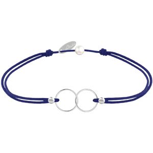 LES POULETTES BIJOUX Bracelet Lien Argent Anneaux Toi et Moi - Classics - Bleu