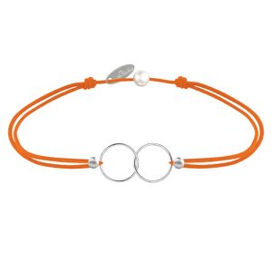 LES POULETTES BIJOUX Bracelet Lien Argent Anneaux Toi et Moi - Classics - Orange