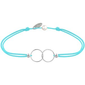 LES POULETTES BIJOUX Bracelet Lien Argent Anneaux Toi et Moi - Classics - Turquoise