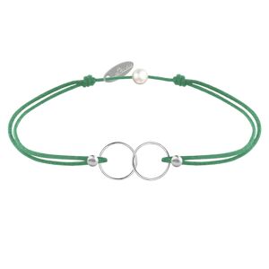 LES POULETTES BIJOUX Bracelet Lien Argent Anneaux Toi et Moi - Classics - Vert