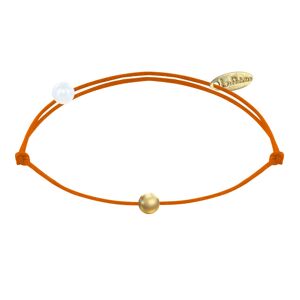 LES POULETTES BIJOUX Bracelet Lien Petite Perle Plaque Or - Classics - Orange