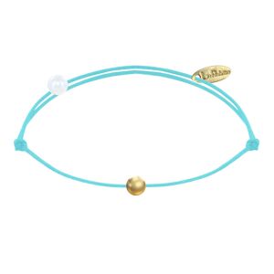 LES POULETTES BIJOUX Bracelet Lien Petite Perle Plaqué Or - Classics - Turquoise