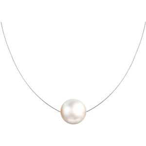 LES POULETTES BIJOUX Collier Argent Perle des Poulettes Solitaire 11 mm - Classics - Blanc