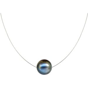 LES POULETTES BIJOUX Collier Argent Perle des Poulettes Solitaire 11 mm - Classics - Noir