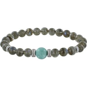 LES POULETTES BIJOUX Bracelet Homme Perles Labradorite et Perle de Larimar