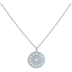 LES POULETTES BIJOUX Collier Argent Medaille Ronde Symboles du Zodiaque