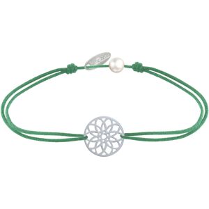 LES POULETTES BIJOUX Bracelet Lien Medaille Argent Mandala Graine de Vie - Vert