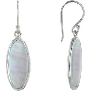 LES POULETTES BIJOUX Boucles d'Oreilles Argent Amande Nacre - Blanc