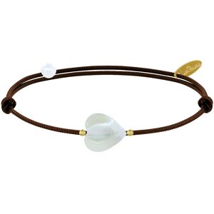 LES POULETTES BIJOUX Bracelet Petit Coeur de Nacre - Classics - Marron fonce