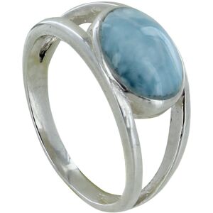 LES POULETTES BIJOUX Bague Argent Ovale de Larimar et d'Argent