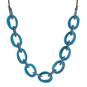 LES POULETTES BIJOUX Collier Ovales en Tagua Bicolore - Turquoise