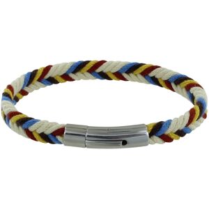 LES POULETTES BIJOUX Bracelet Homme Chevron Beige Bleu Marron Jaune Rouge