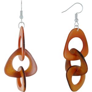 LES POULETTES BIJOUX Boucles d'Oreilles Petales Ajourees de Tagua Bicolore - Orange