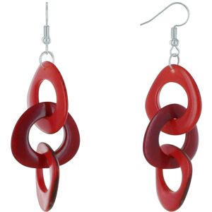 LES POULETTES BIJOUX Boucles d'Oreilles Petales Ajourees de Tagua Bicolore