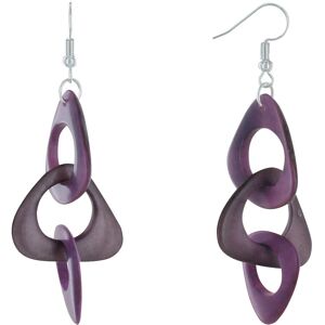 LES POULETTES BIJOUX Boucles d'Oreilles Petales Ajourees de Tagua Bicolore - Violet