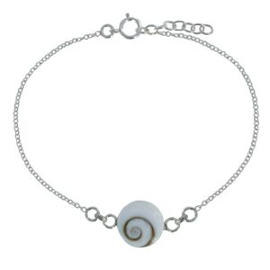 LES POULETTES BIJOUX Bracelet Argent Oeil de Sainte Lucie Rond- Grand Modele