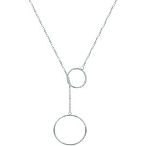 LES POULETTES BIJOUX Collier Argent Cravate Deux Cercles