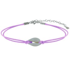 LES POULETTES BIJOUX Bracelet Lien Coquillage Cauris - Violet clair