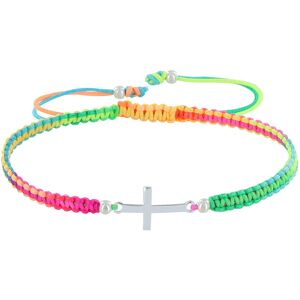 LES POULETTES BIJOUX Bracelet Argent Croix Lien Tresse - Classics - Multicolore