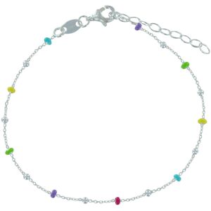 LES POULETTES BIJOUX Bracelet Argent Perles Émaillees Arc En Ciel et Perles Argent