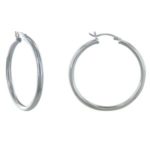 LES POULETTES BIJOUX Boucles d'Oreilles Argent Moyennes Creoles Rondes 4cm