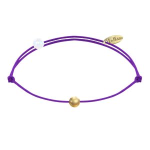 LES POULETTES BIJOUX Bracelet Lien Petite Perle Plaqué Or - Classics - Violet